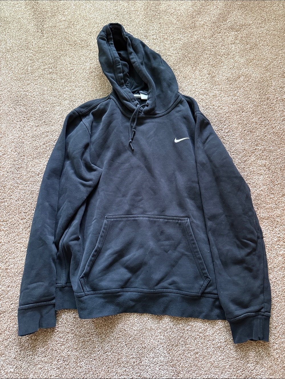Nike Black Pullover Hoodie with White Swoosh